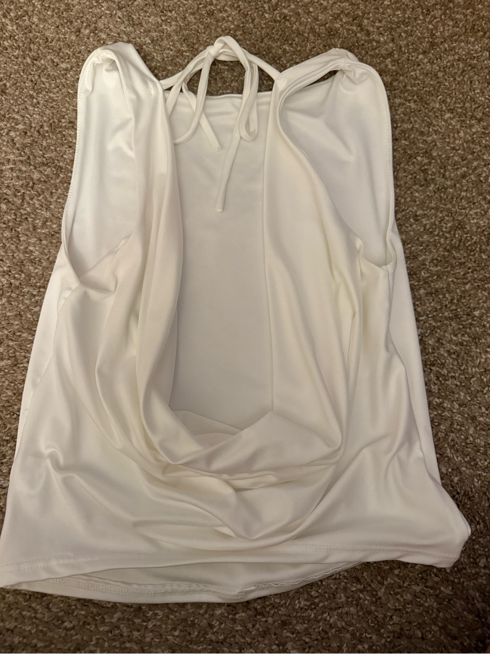 gaze White Halter Tie open back